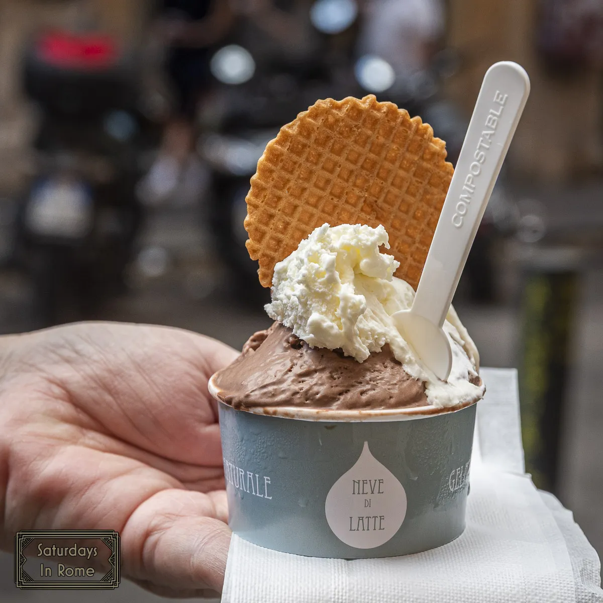 Best Gelato In Rome - Gelato with a cookie