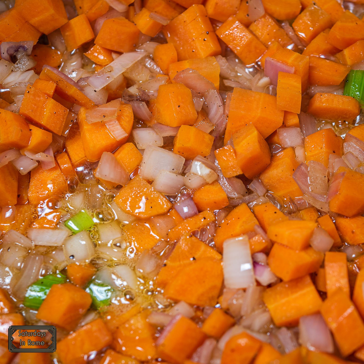 Italian Lentil Soup Recipe - Sauteing The Soffritto