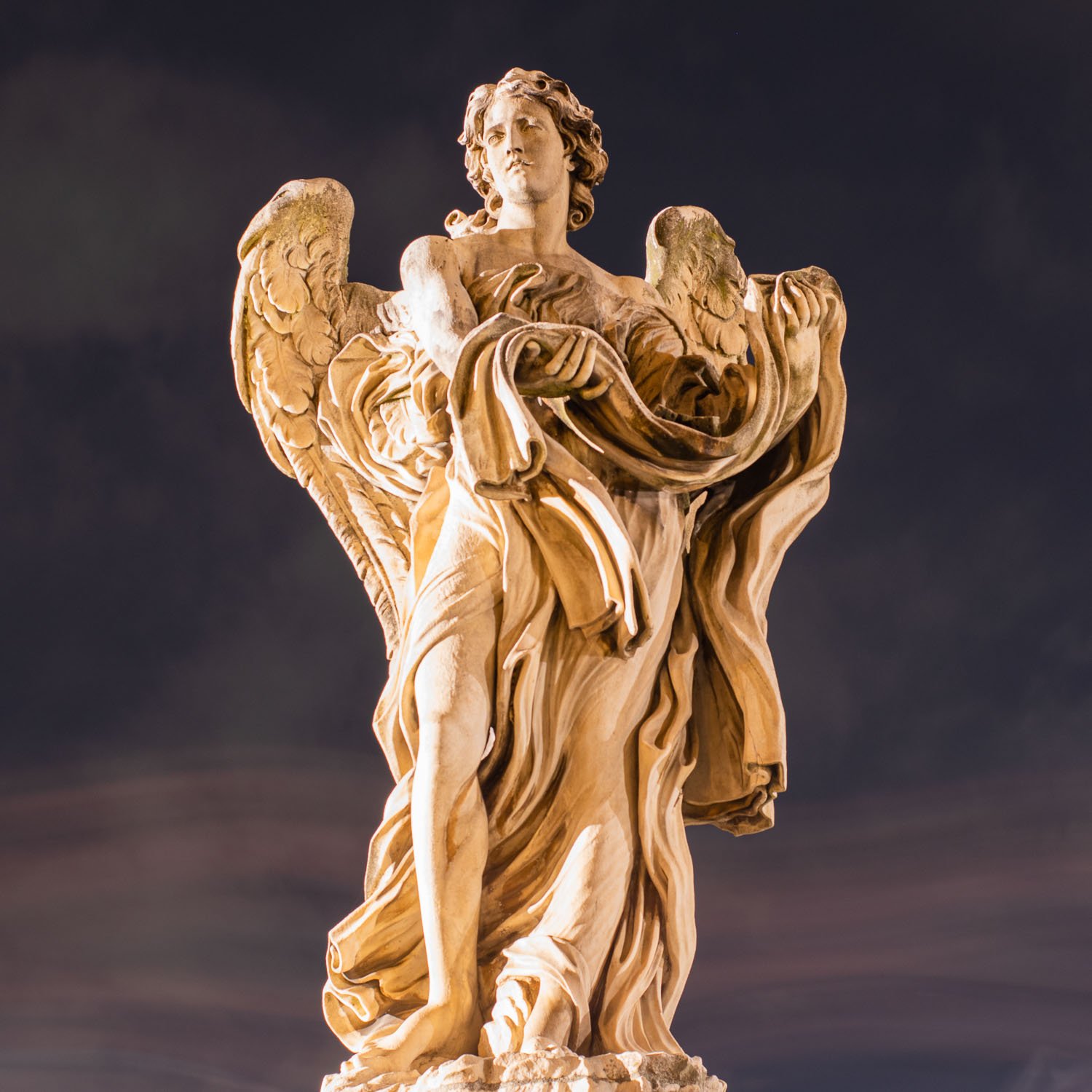 Ponte Sant'Angelo -  Angel with Garment and Dice