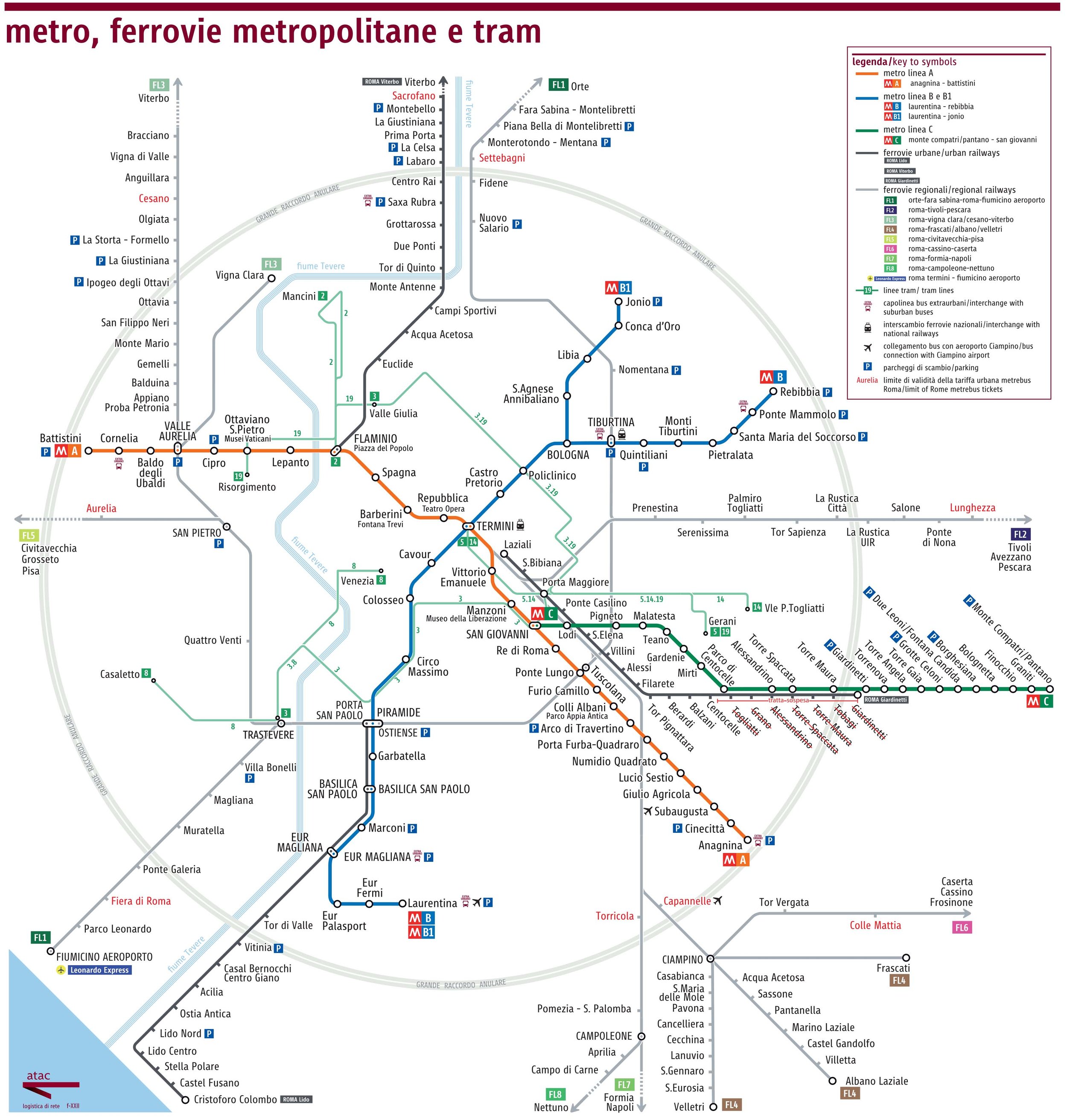 Rome Metro System - Map