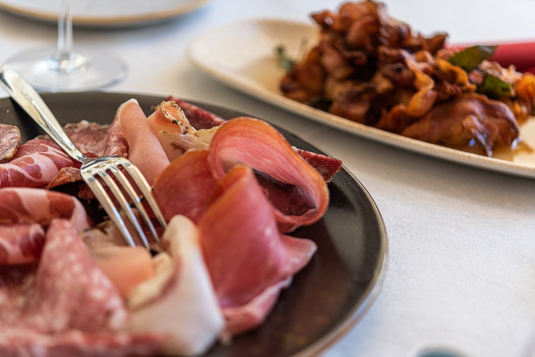 Rome to Orvieto day trip - Sliced Meats and Fried Pork-Belly