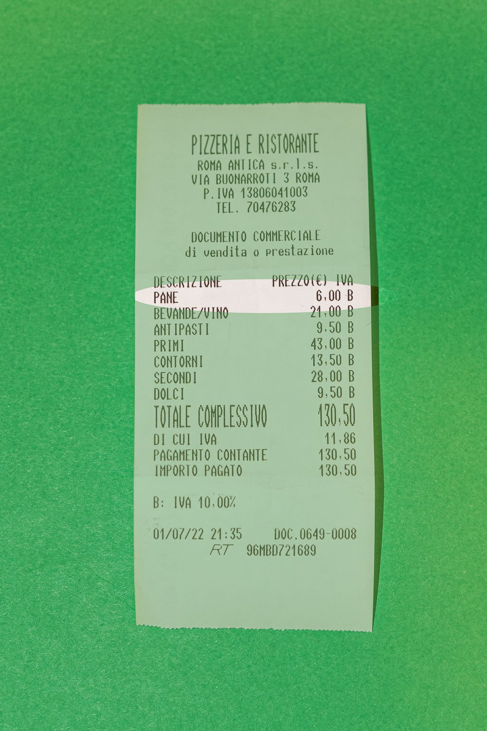 Tipping In Rome - Bread Charge