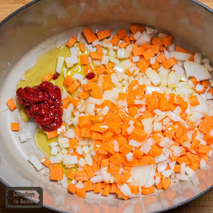 traditional pasta fagioli recipe - Soffritto