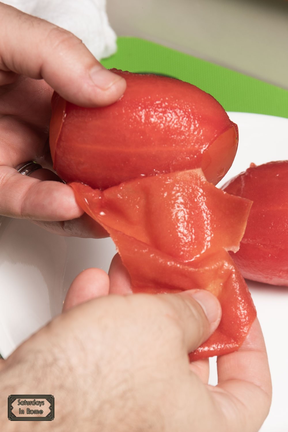 Tuscan Tomato Soup - Peeling The Tomatoes