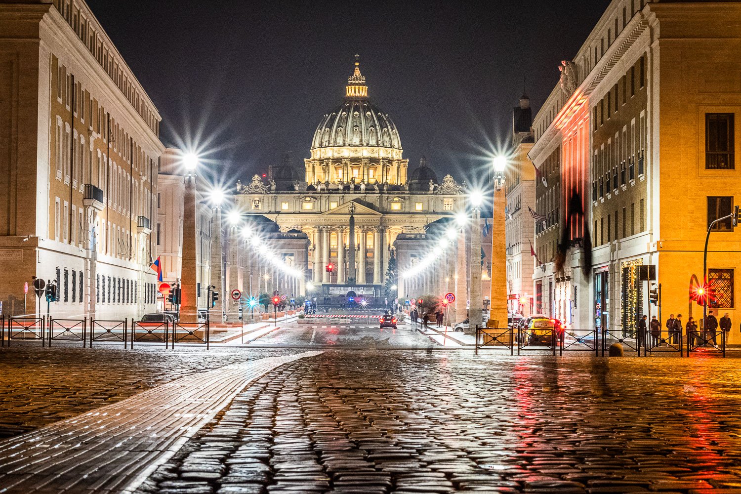 Vatican And St. Peter's Basilica - At Night
