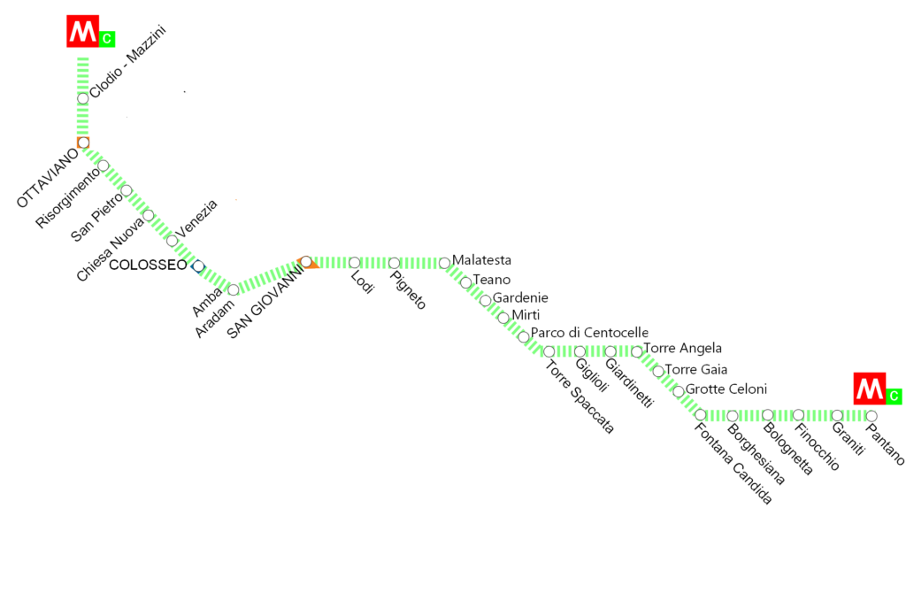 Piazza Venezia Construction - Metro C Map