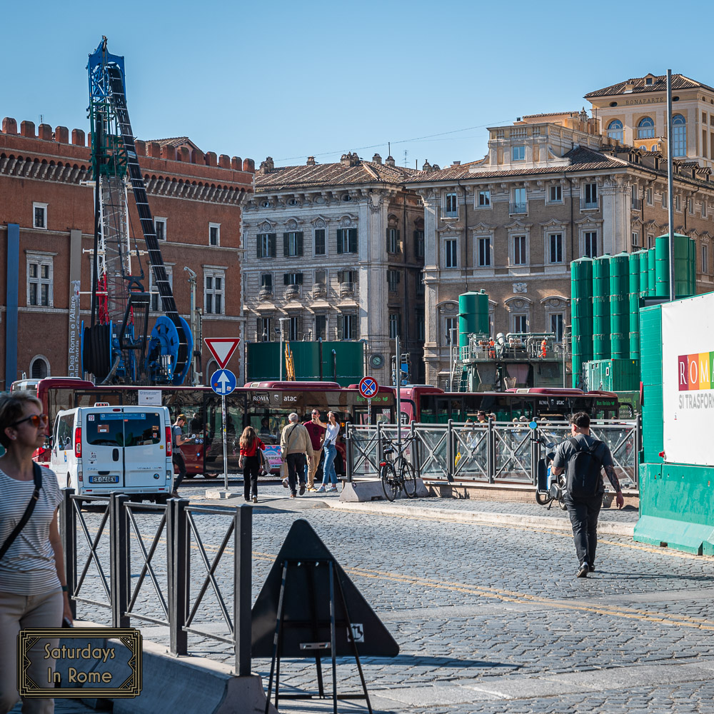 Piazza Venezia Construction - Heart Of Rome