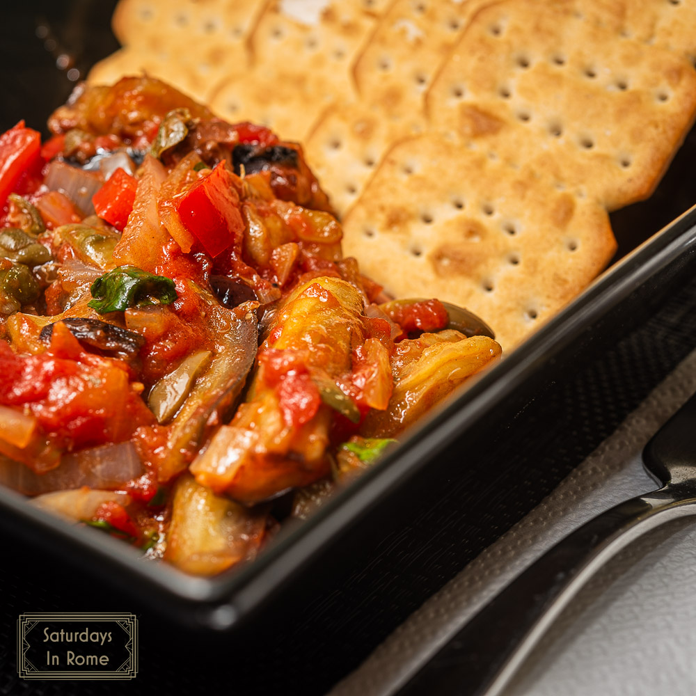 Sicilian Eggplant Caponata - With Crackers