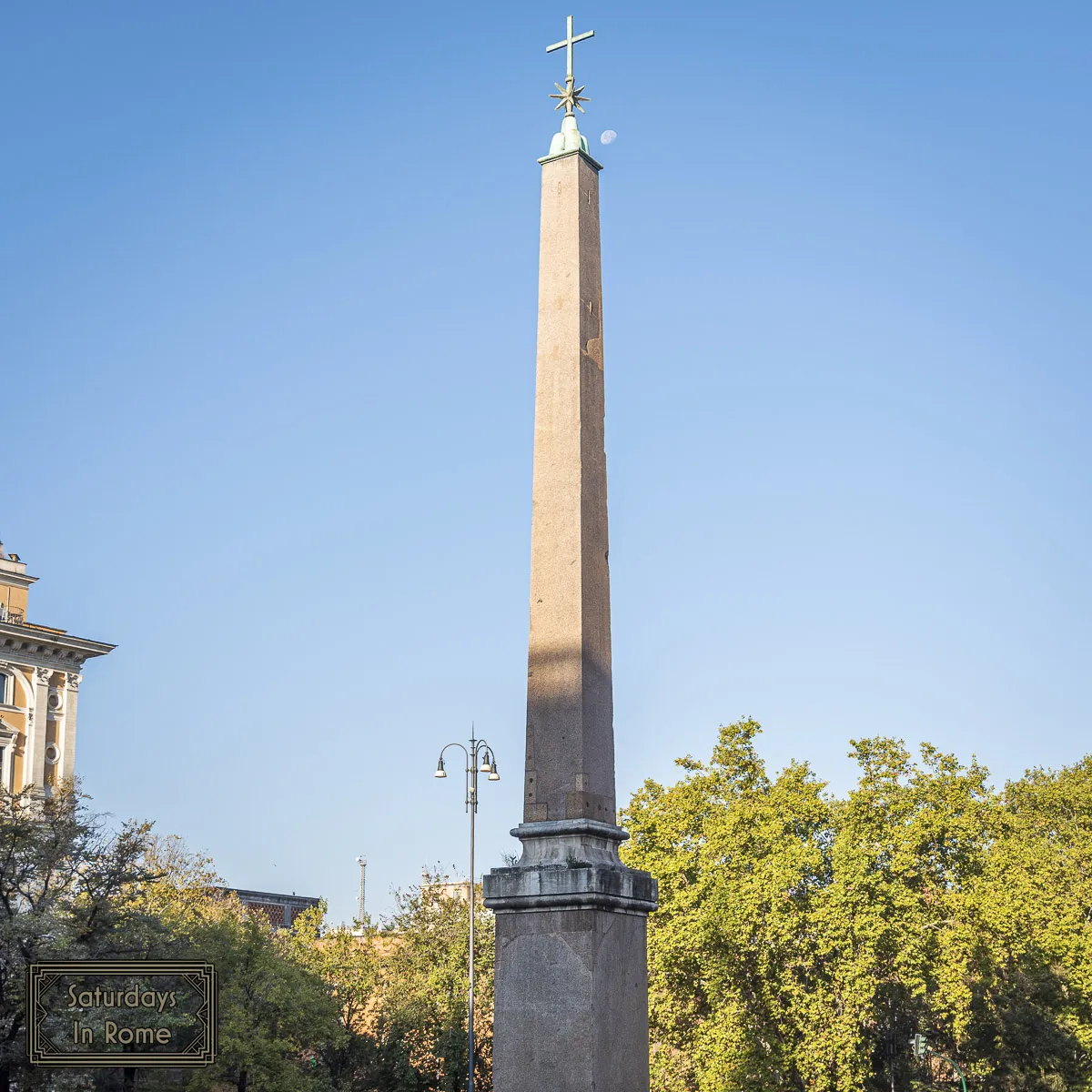 Egyptian Obelisks In Rome - With Moonlight