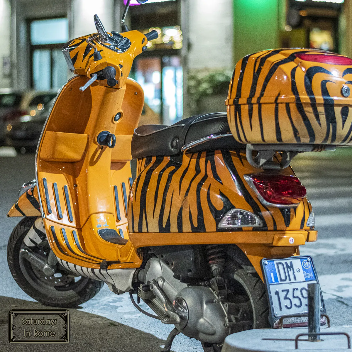 Vespa Rentals In Rome - Tiger Striped Vespa