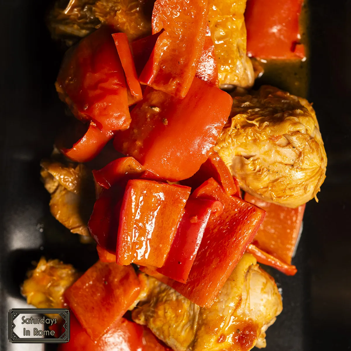 Chicken and Peppers Recipe - Cooked
