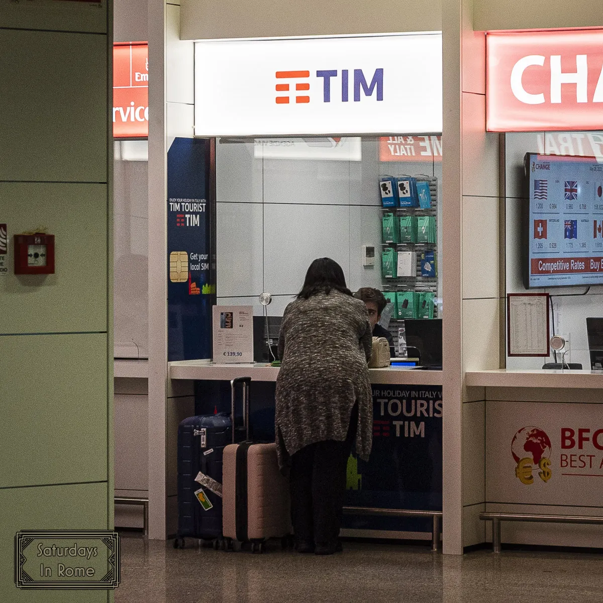 Rome SIM Card - TIM kiosk at airport