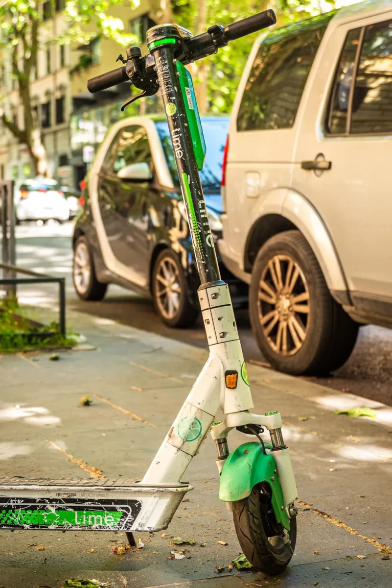 Scooters In Rome - Waiting On Sidewalk