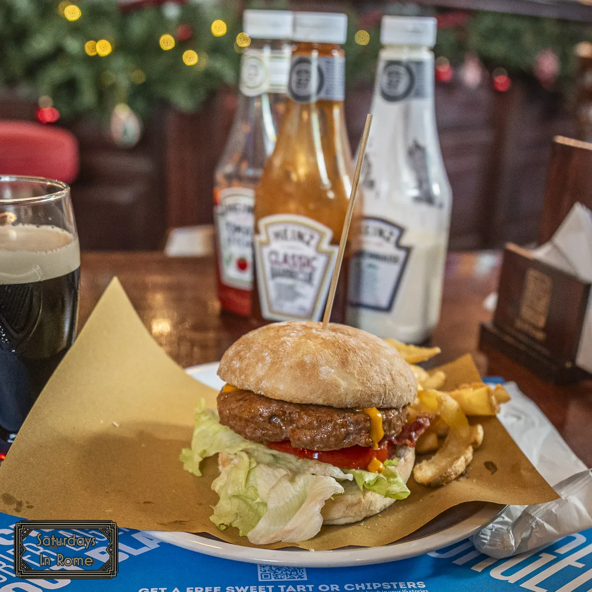 What To Eat In Bari - Guinness and Cheeseburger